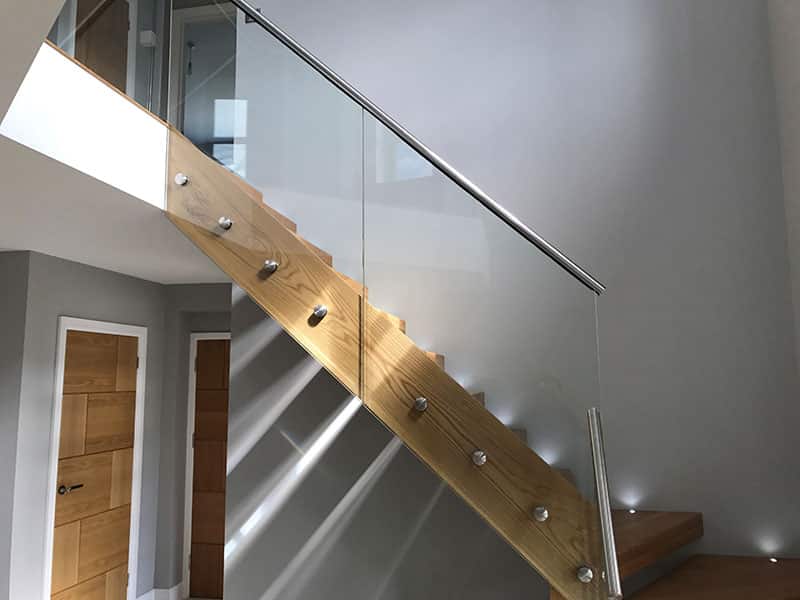 glass handrails on stairs